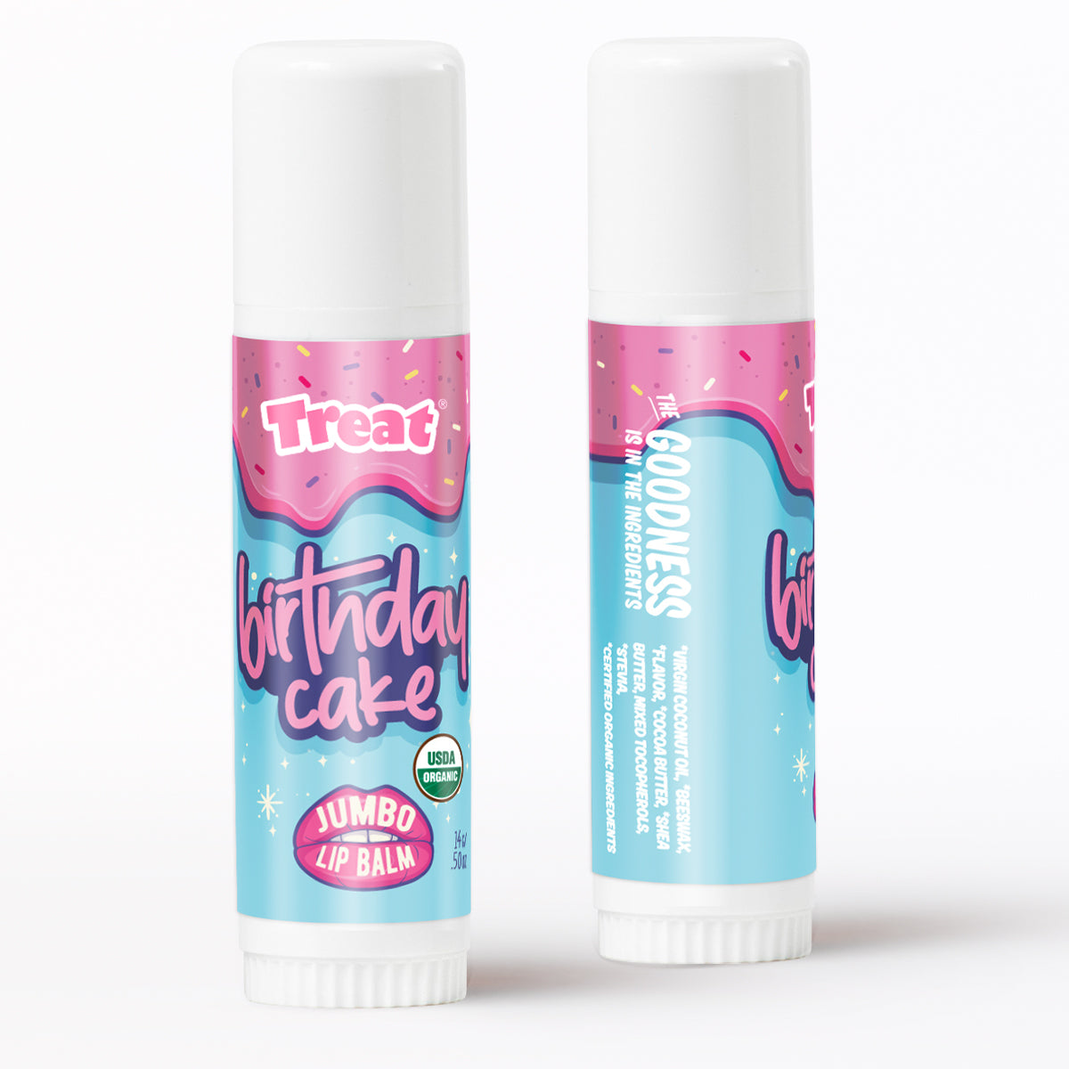 Birthday Cake Jumbo Organic Lip Balm — Sweet USDA Certified Natural Lip Balm