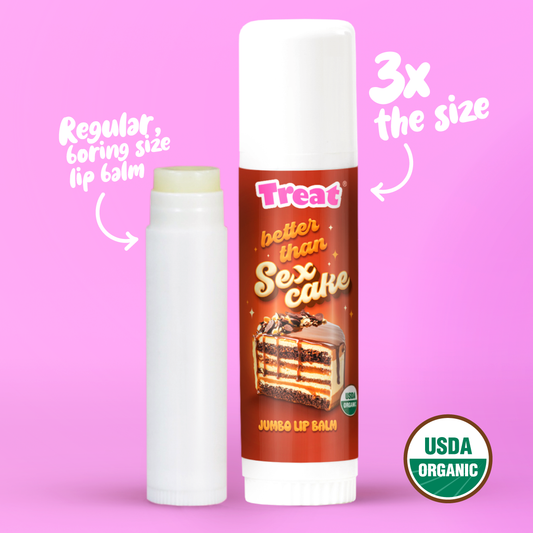 Better Than Sex Cake Jumbo Organic Lip Balm — Decadent Natural Lip Balm by Treat Beauty