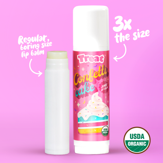 Confetti Cake Jumbo Organic Lip Balm Limited Edition — Festive Natural Lip Balm by Treat Beauty