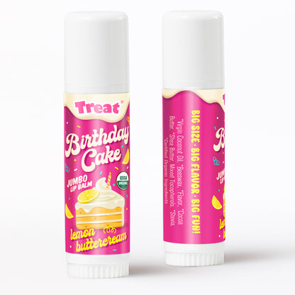 Lemon Buttercream Birthday Cake Jumbo Organic Lip Balm — USDA Certified Natural Lip Balm