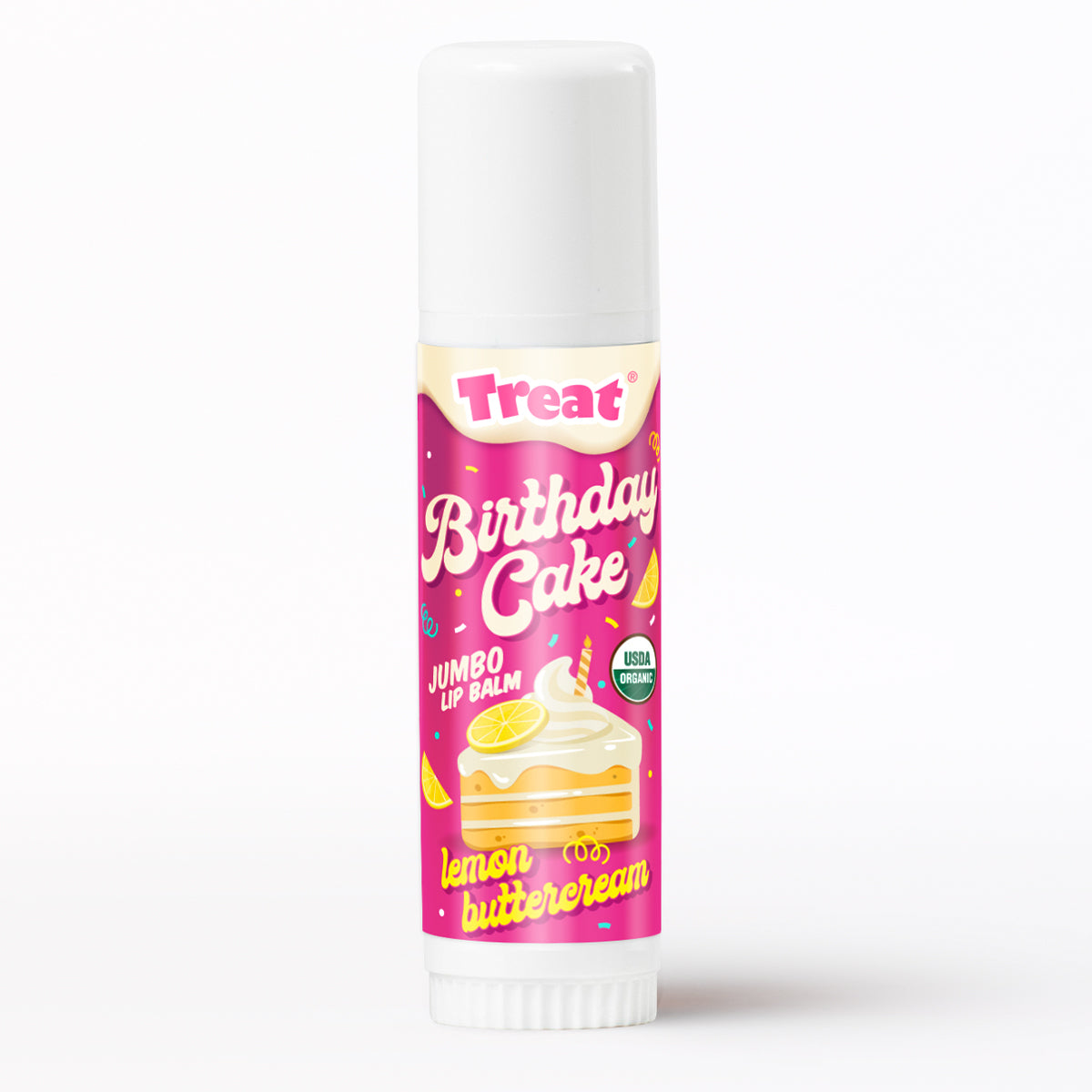 Lemon Buttercream Birthday Cake Jumbo Organic Lip Balm — USDA Certified Natural Lip Balm