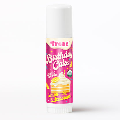 Lemon Buttercream Birthday Cake Jumbo Organic Lip Balm — USDA Certified Natural Lip Balm