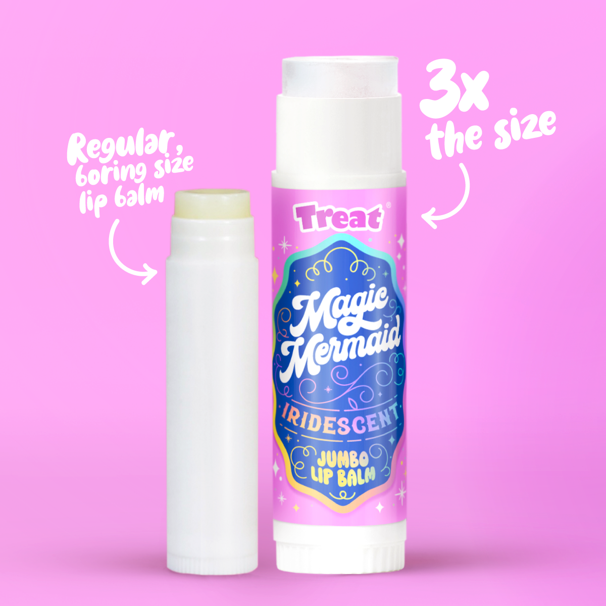 Magic Mermaid Iridescent Jumbo Organic Lip Balm — Natural Shimmery Lip Balm by Treat Beauty