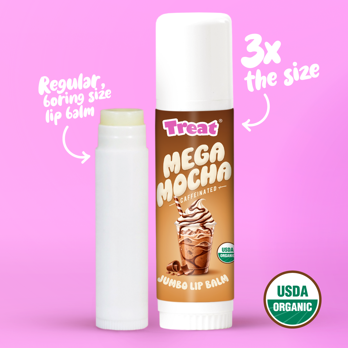 Mega Mocha Caffeinated Jumbo Organic Lip Balm 