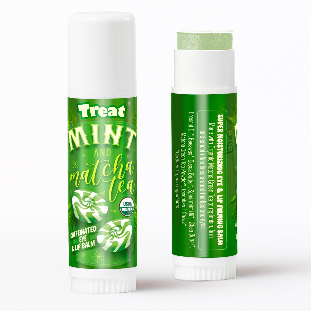 Mint Matcha Jumbo Organic Lip Balm Swatch — Best Natural Lip Balm for Dry Lips
