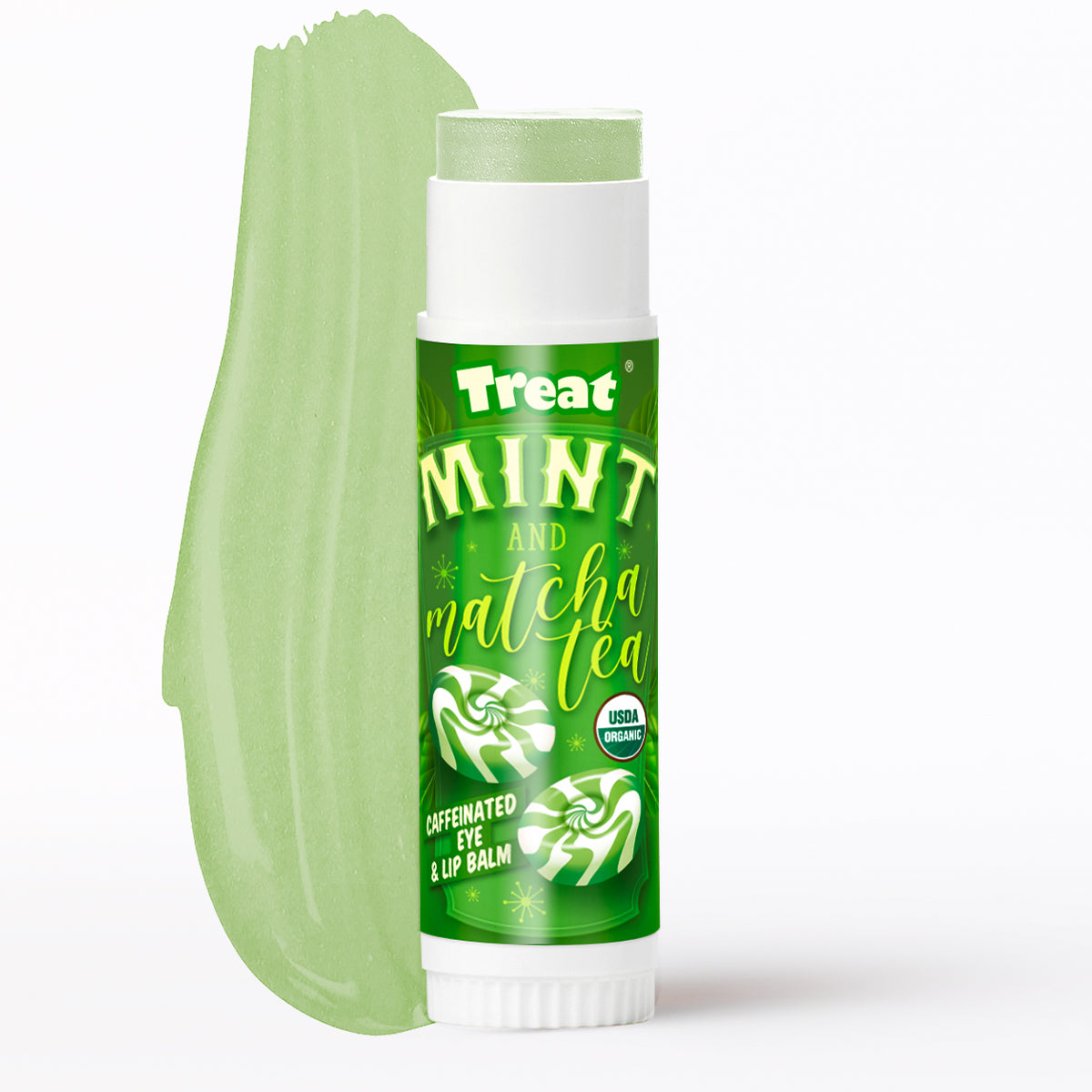 Mint Matcha Jumbo Organic Lip Balm Swatch — Best Natural Lip Balm for Dry Lips