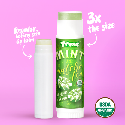 Mint Matcha Caffeinated Jumbo Organic Lip Balm — USDA Certified Natural Lip Care by Treat Beauty
