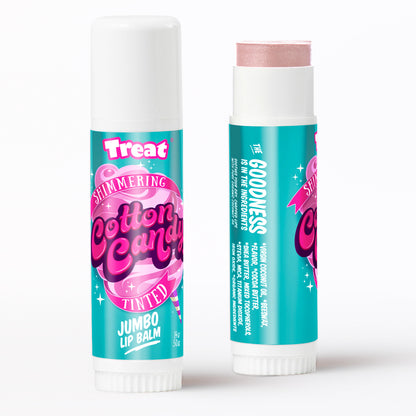 Cotton Candy Shimmering Tinted Jumbo Organic Lip Balm — Natural Tinted Lip Balm by Treat Beauty