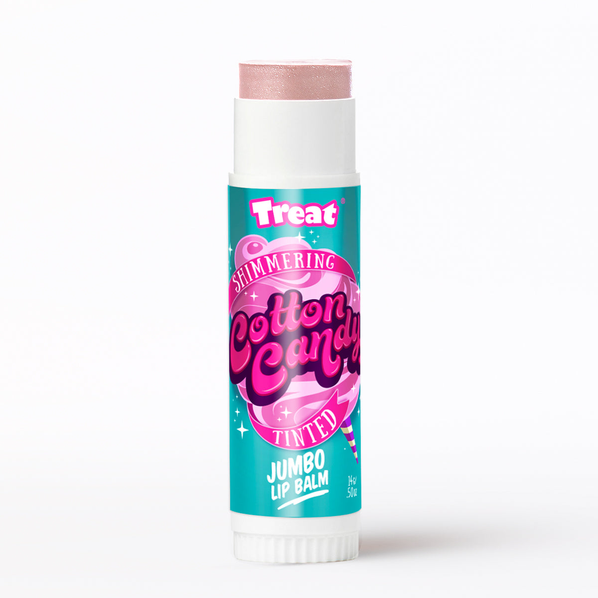 Cotton Candy Shimmering Tinted Jumbo Organic Lip Balm — Natural Tinted Lip Balm by Treat Beauty