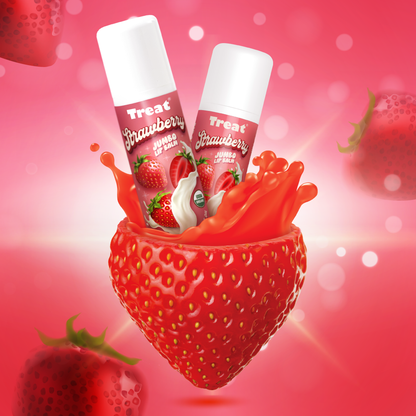 Strawberry Jumbo Organic Lip Balm — Natural Fruity Lip Balm for Dry Chapped Lips