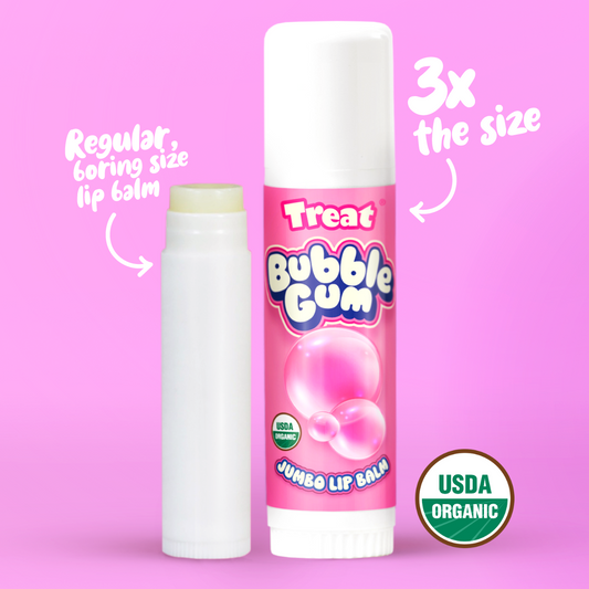Bubble Gum Jumbo Organic Lip Balm — Fun Natural Lip Balm for All Ages by Treat Beauty