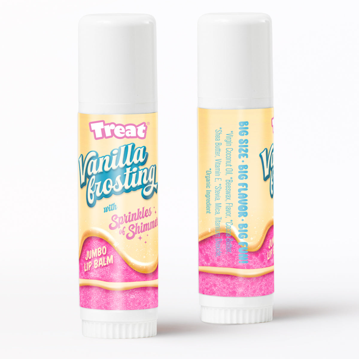 Vanilla Frosting Shimmer Jumbo Organic Lip Balm — Sparkly Natural Lip Balm by Treat Beauty