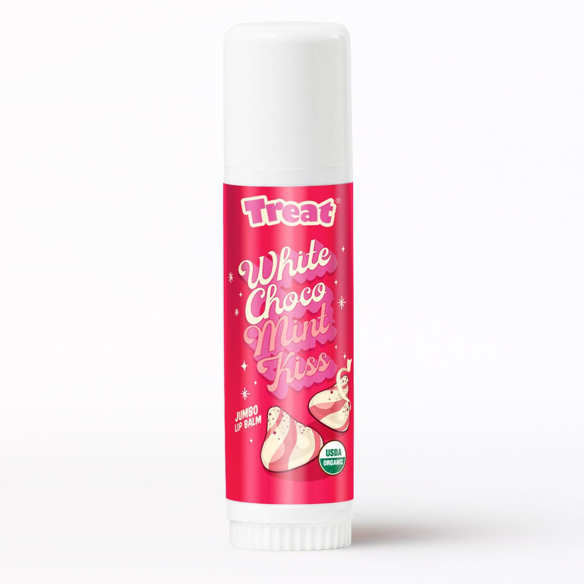 White Chocolate Mint Kiss Jumbo Organic Lip Balm — Natural Minty Lip Balm by Treat Beauty