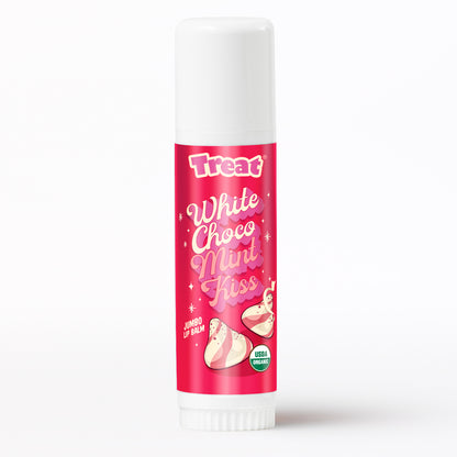 White Chocolate Mint Kiss Jumbo Organic Lip Balm — Natural Minty Lip Balm by Treat Beauty