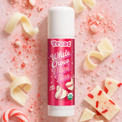 White Chocolate Mint Kiss Jumbo Organic Lip Balm — Natural Minty Lip Balm by Treat Beauty