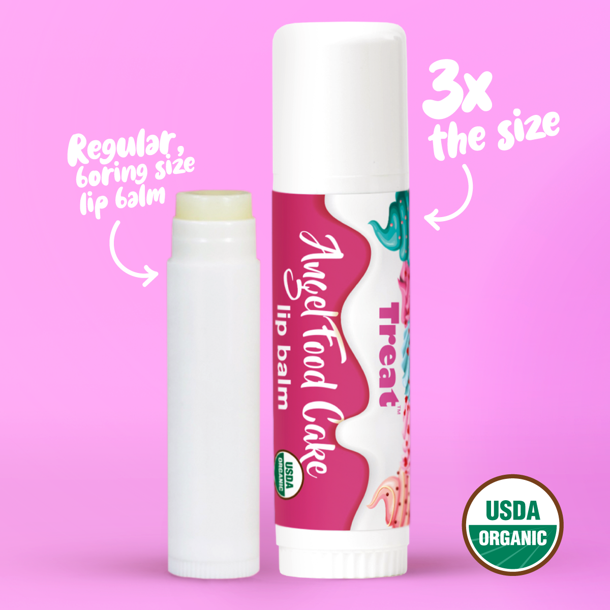 Angel Food Cake Jumbo Organic Lip Balm