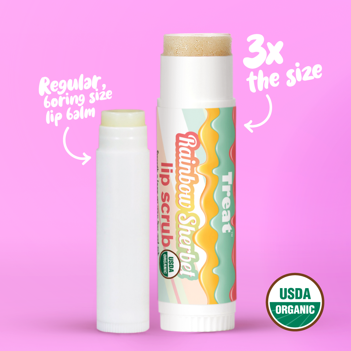 Rainbow Sherbet Jumbo Organic Lip Scrub